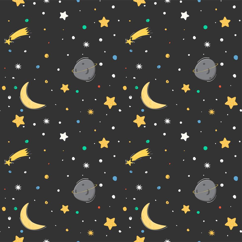 Seamless pattern with panda in the space vector