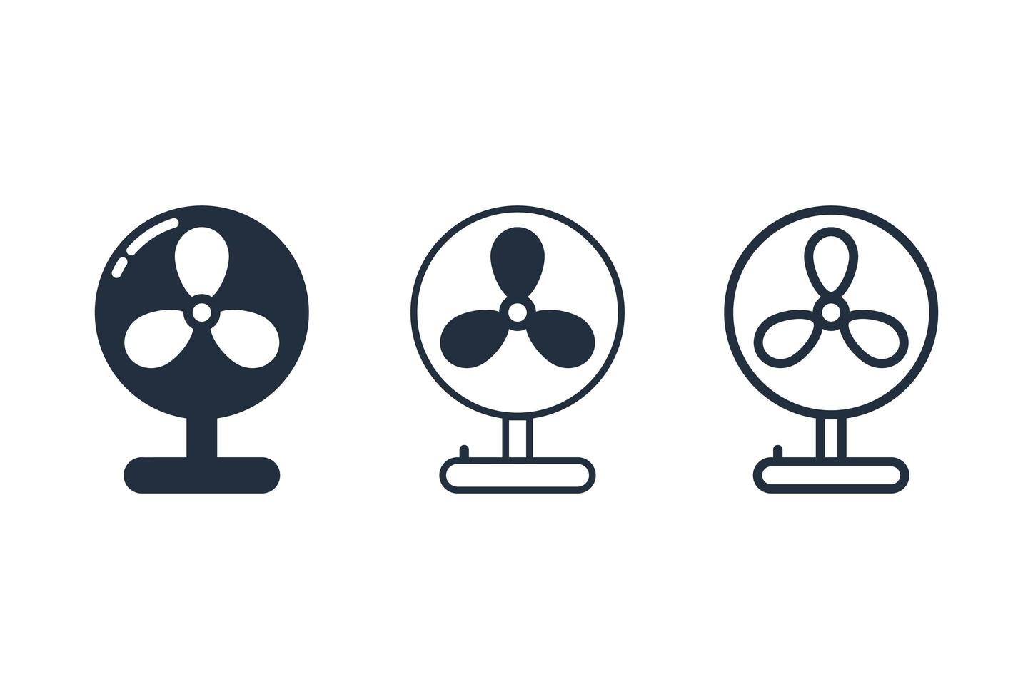 Table fan icon set vector