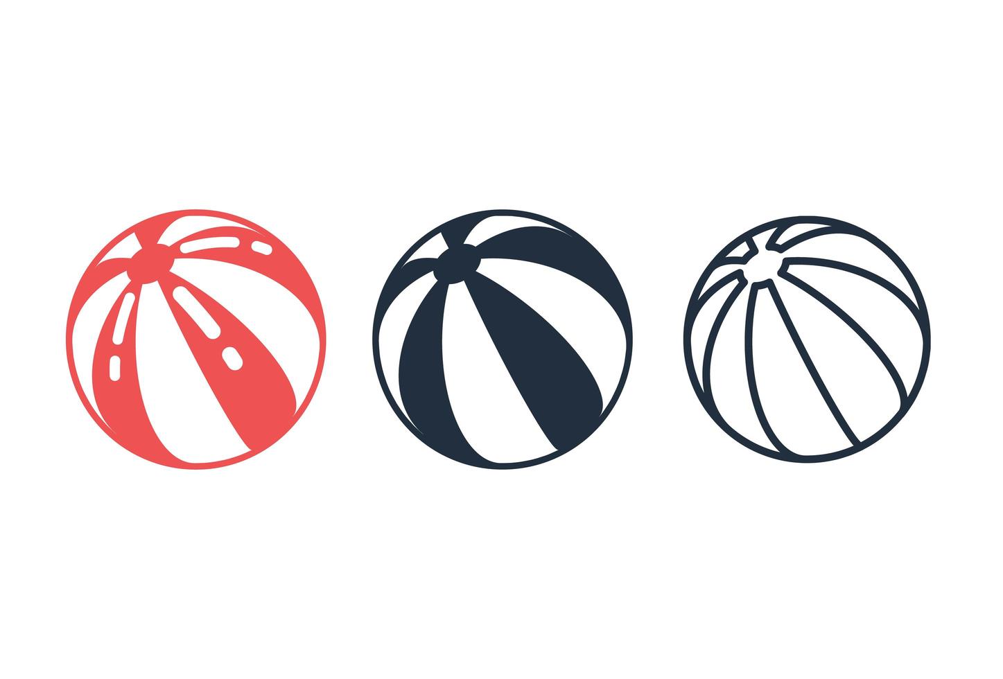 Beach ball icon set vector