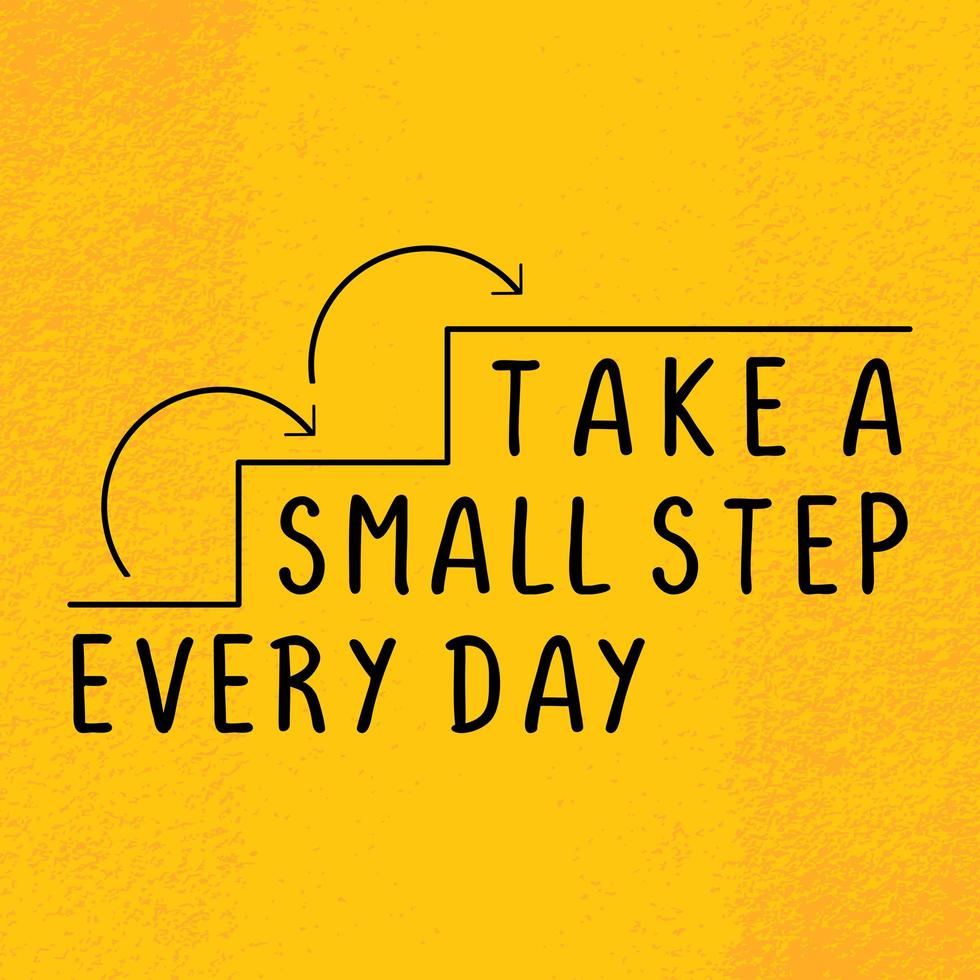 Take a small step everyday, Motivational quote poster, motivation words for success. vector