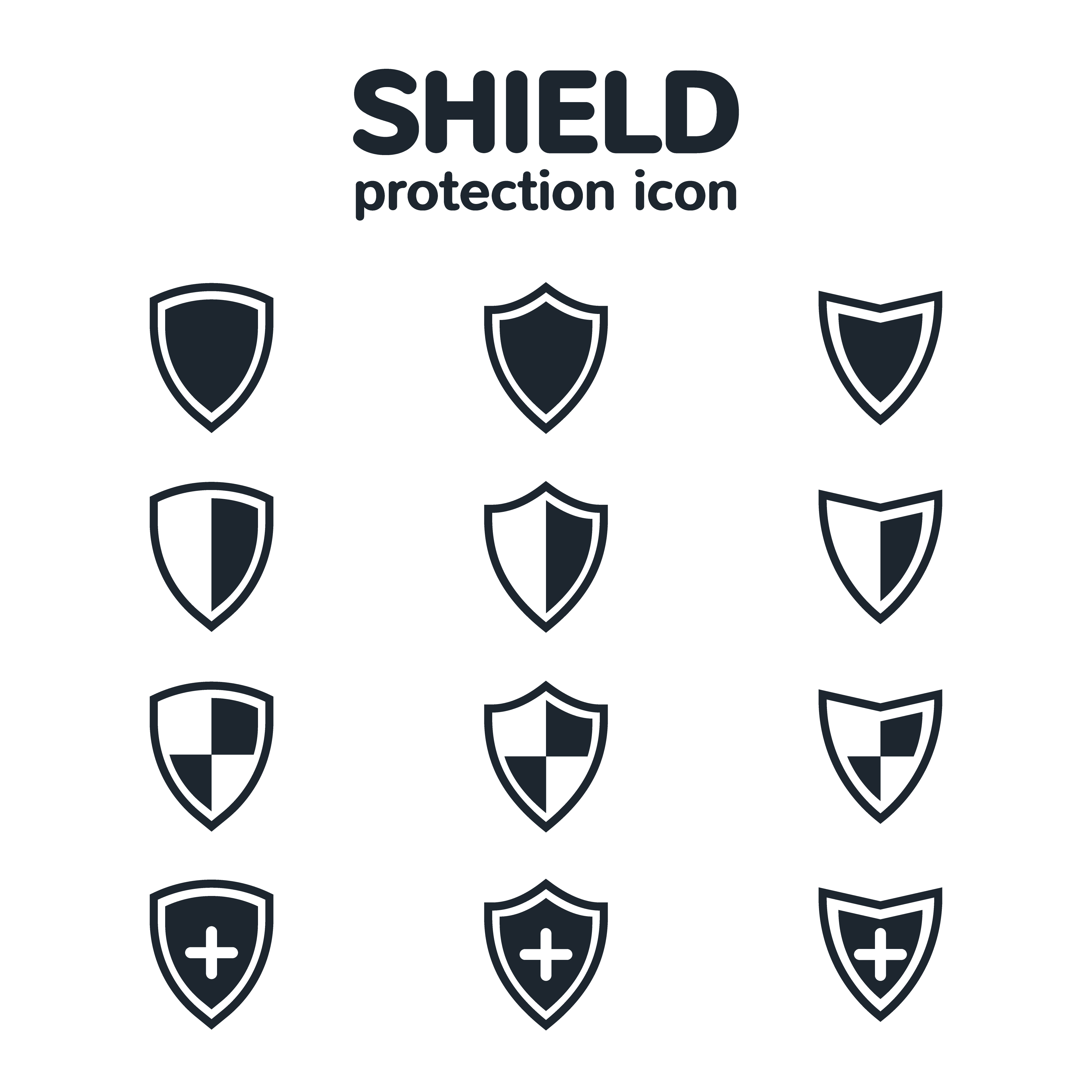 Shield icon set for UI design or application icons 1922380 Vector Art