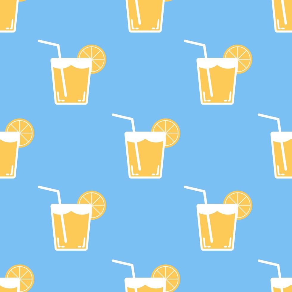 Seamless orange juice pattern background vector
