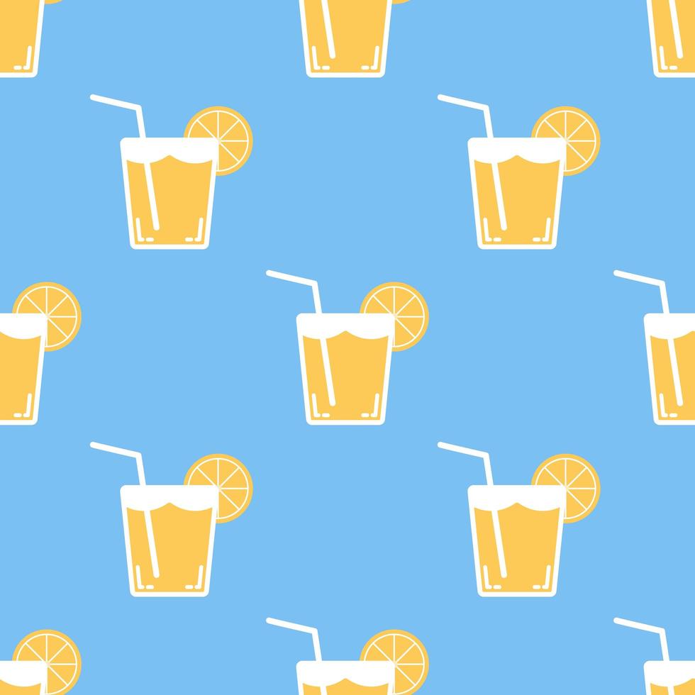 Seamless orange juice pattern background vector