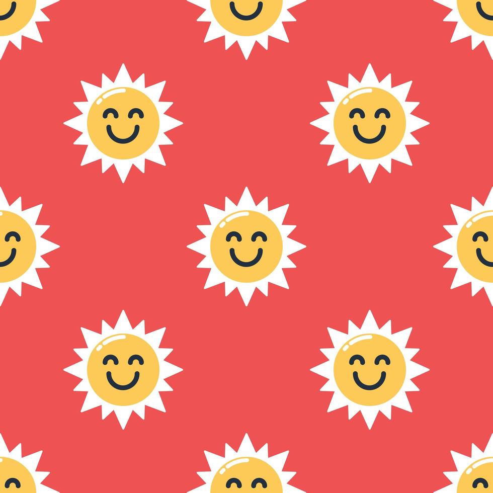 Seamless smiling sun pattern background 1922416 Vector Art at Vecteezy
