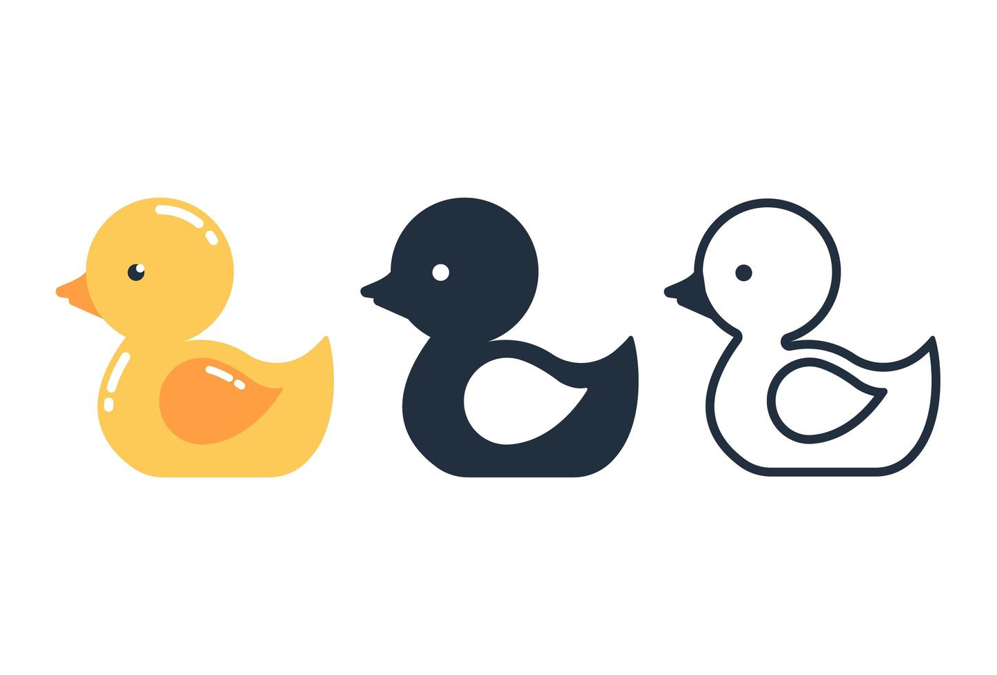 Little duck icon set vector