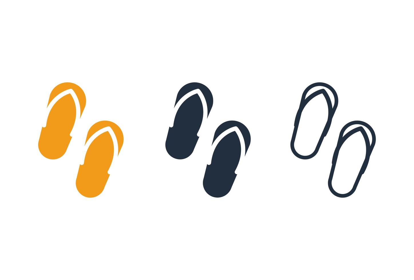 Set of slipper icon set vector