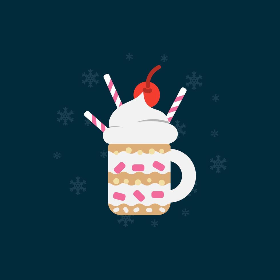 Winter dessert in mug vector