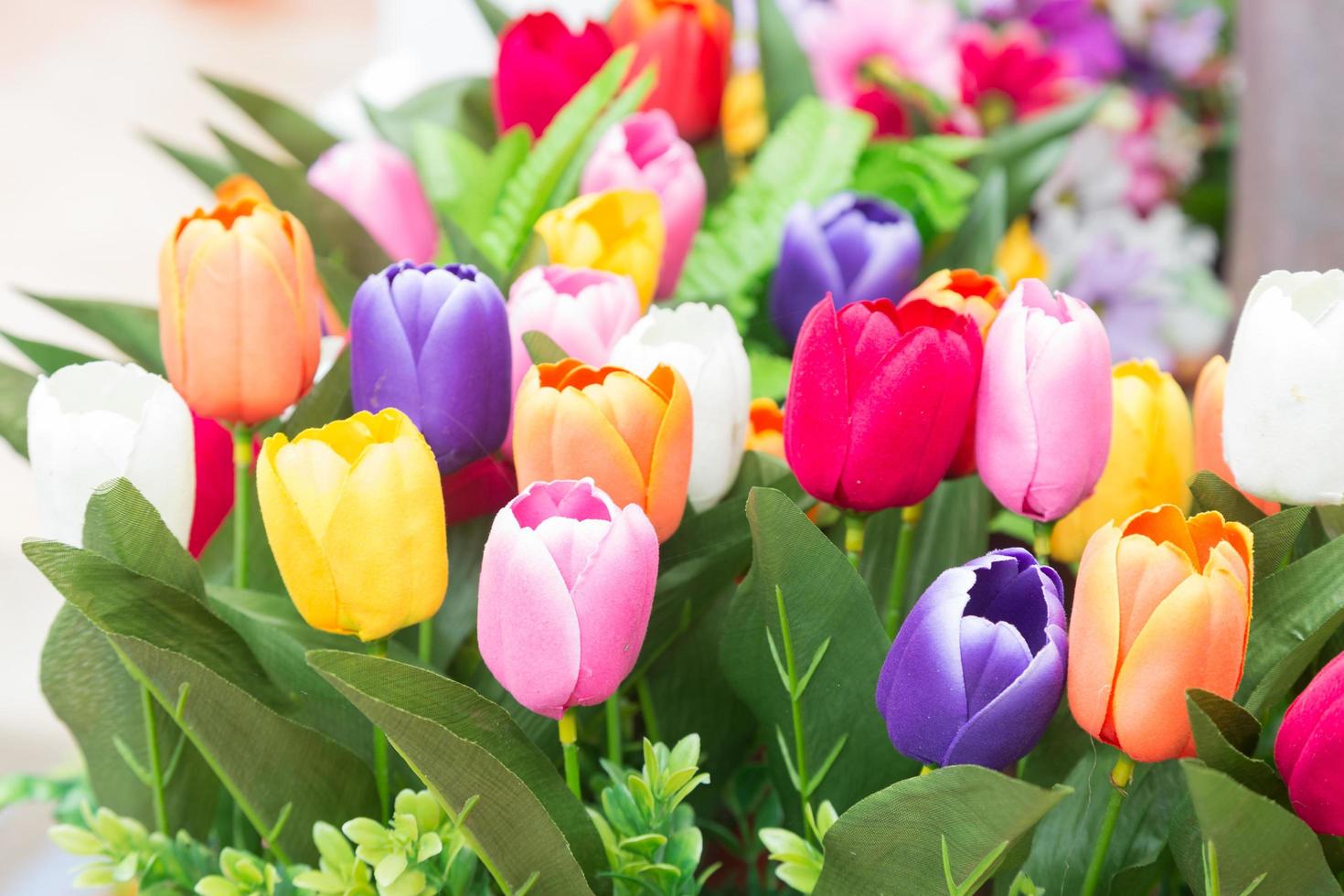 Colorful bouquet of tulips photo