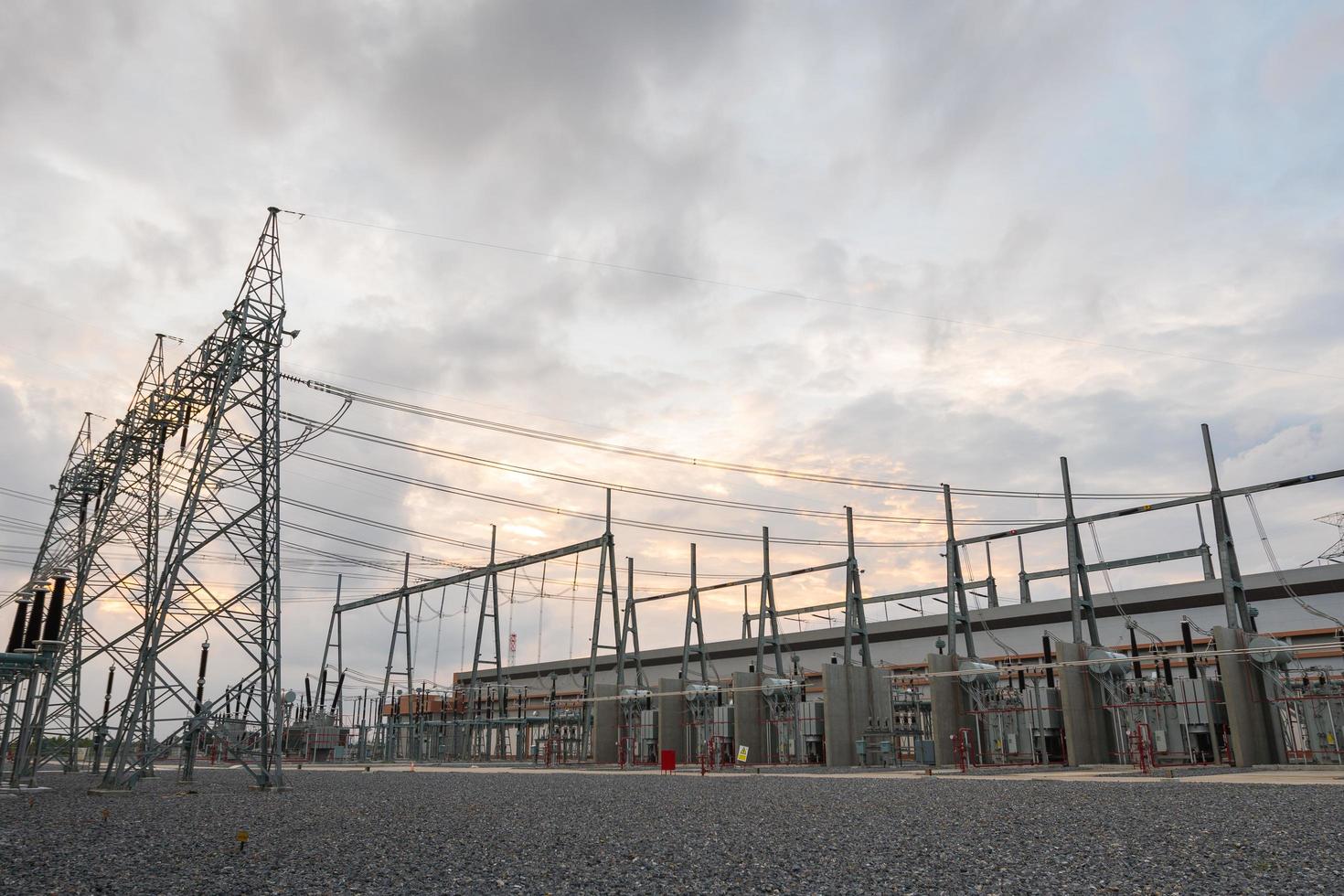 High voltage transmission station photo