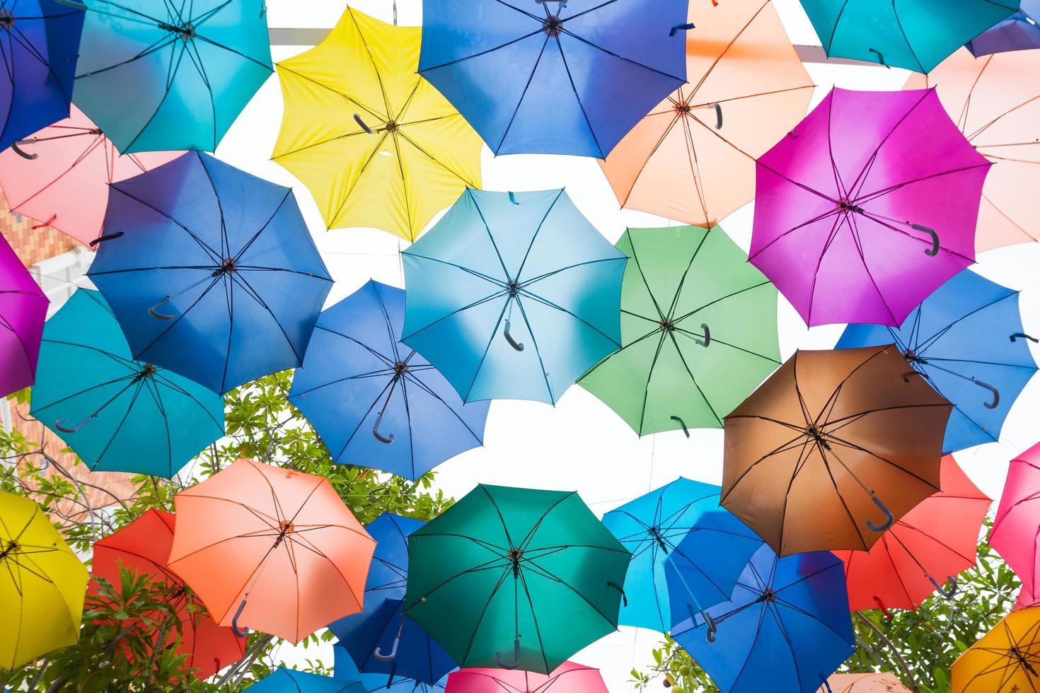 Colourful umbrella background photo