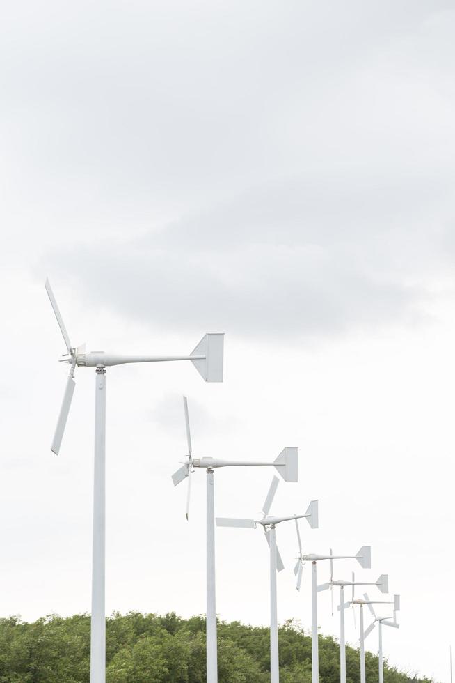 Wind turbines generating electricity photo