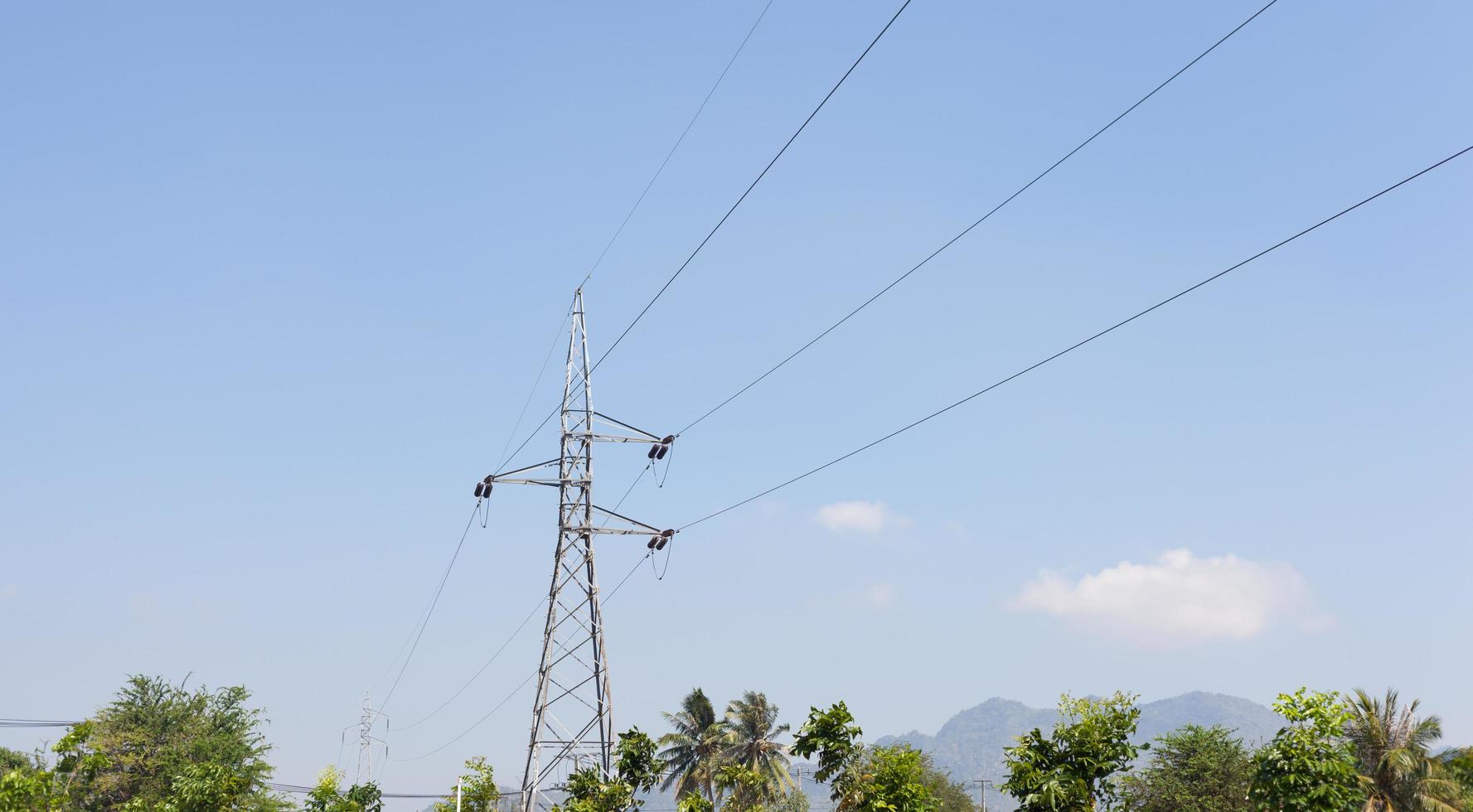 High voltage electricity pylon in Thailand photo