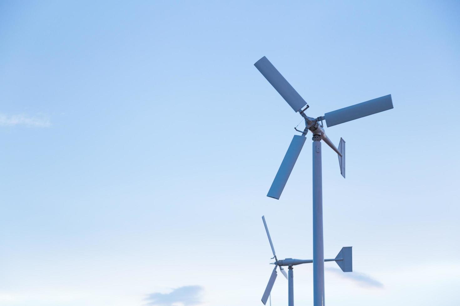 Wind turbines generating electricity photo