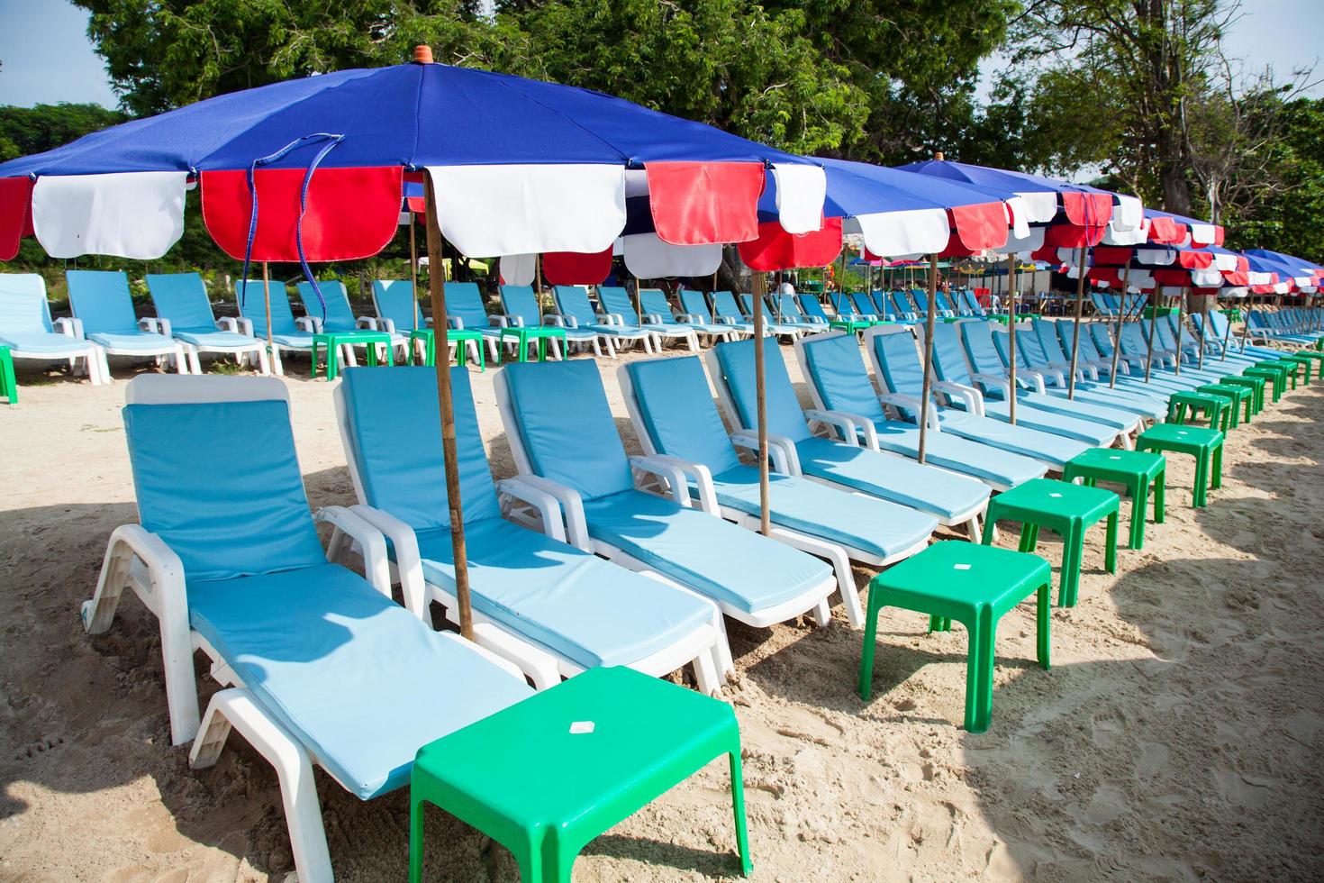 Umbrellas at the beach photo