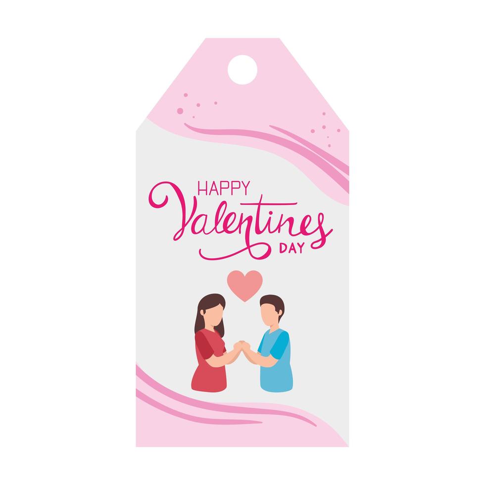 label of valentines day with decoration vector