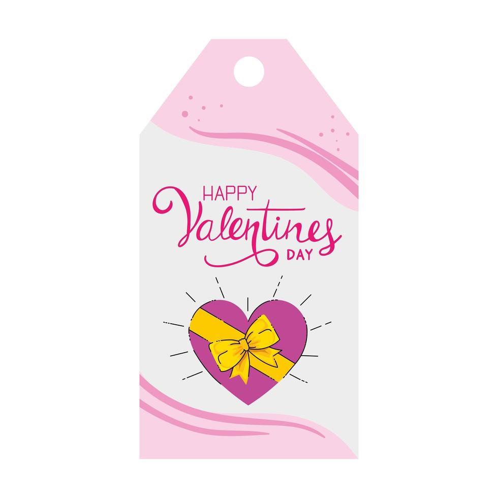 label of valentines day with decoration vector