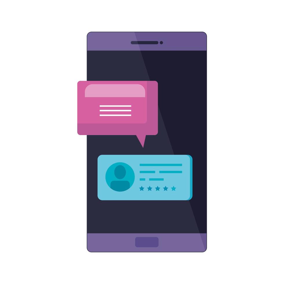 smartphone device with speech bubbles vector