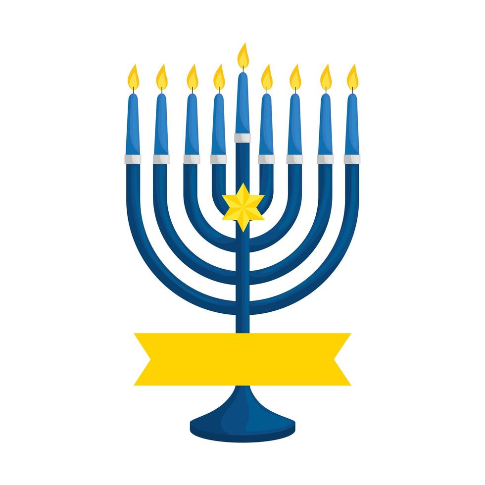 chandelier with candles and ribbon vector