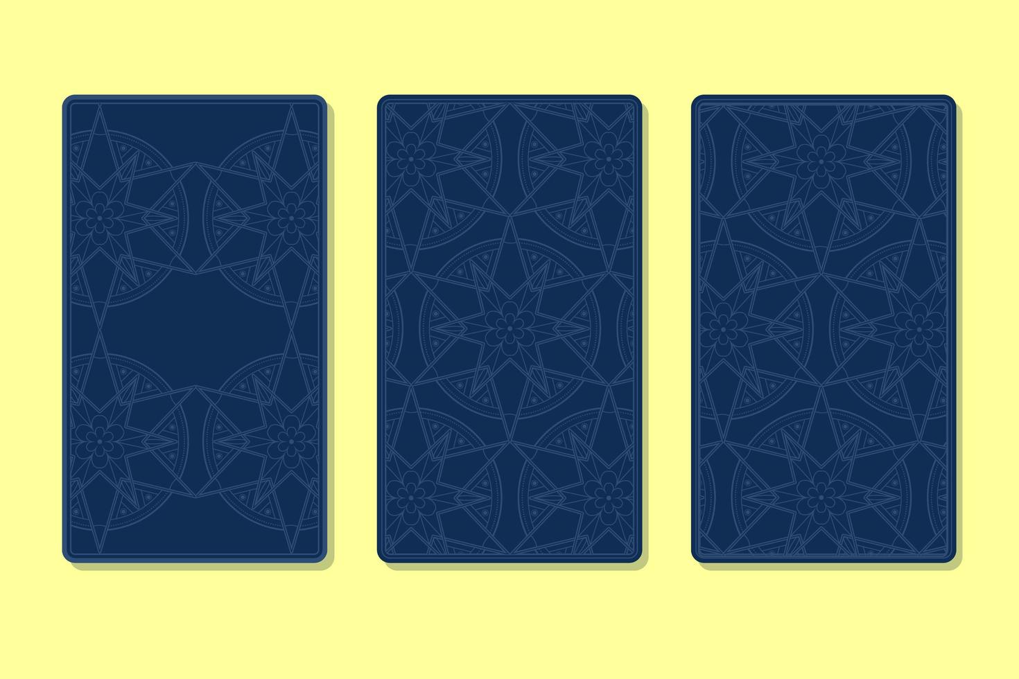 Back of tarot cards decorated with ornamental graphics vector