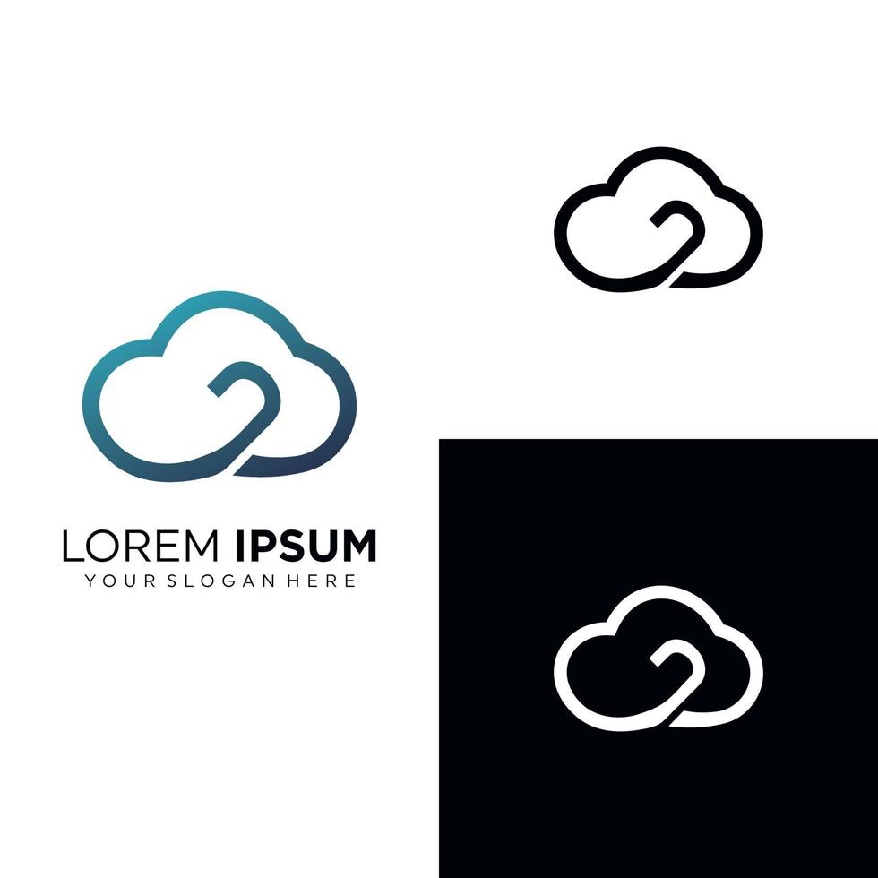 conjunto de plantillas de diseño de logotipo de nube vector