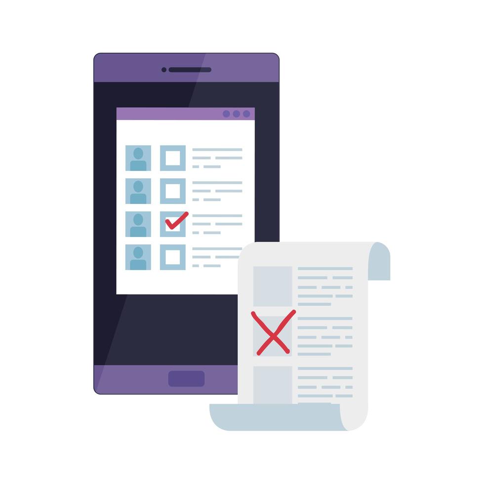 smartphone for vote online isolated icon vector