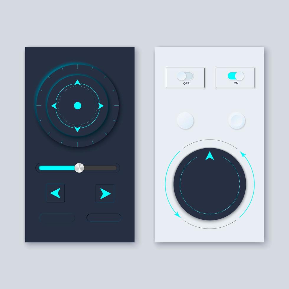 Neumorphic UI circle Workflow graphic elements design kit vector