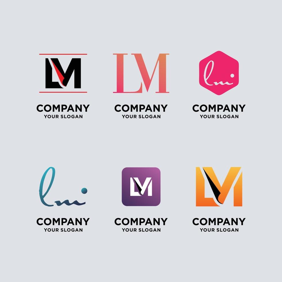 monogram logo design template set vector