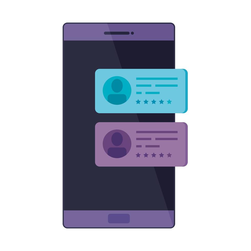 smartphone device with speech bubbles vector