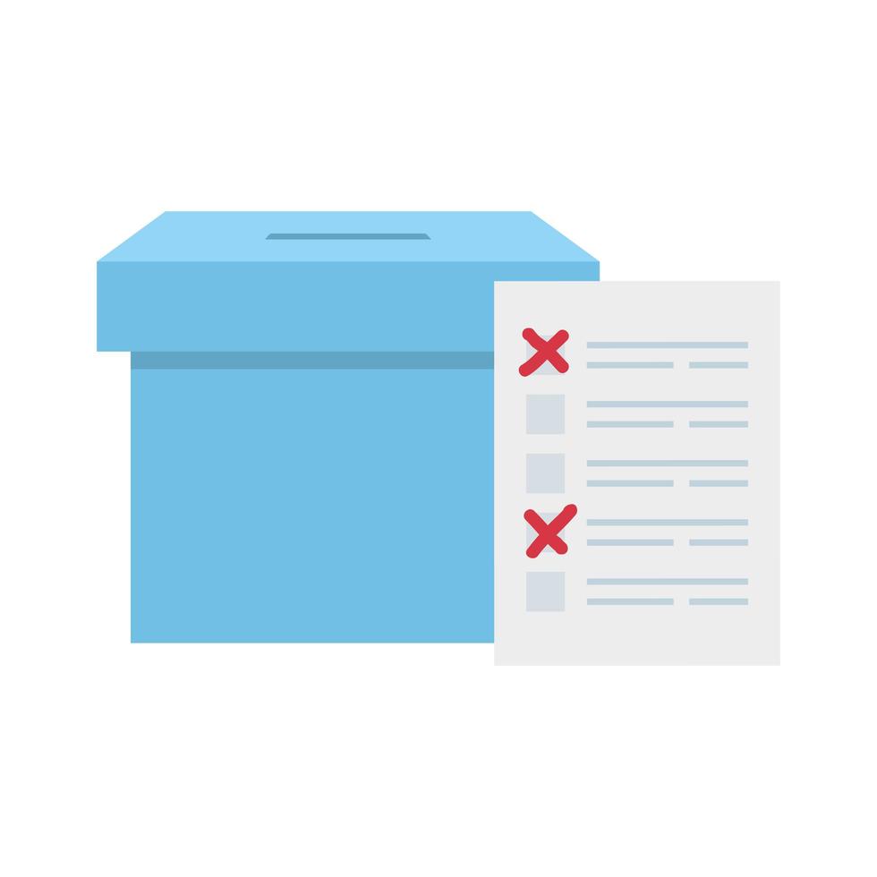 ballot box with vote form isolated icon vector