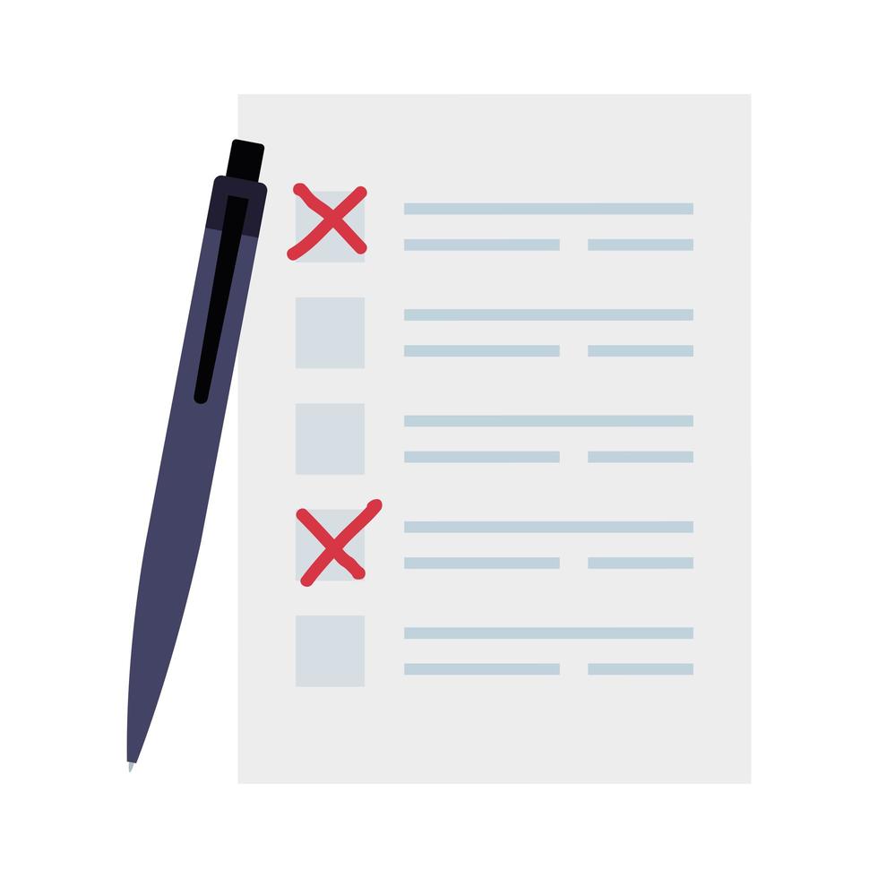 vote form with pen isolated icon vector