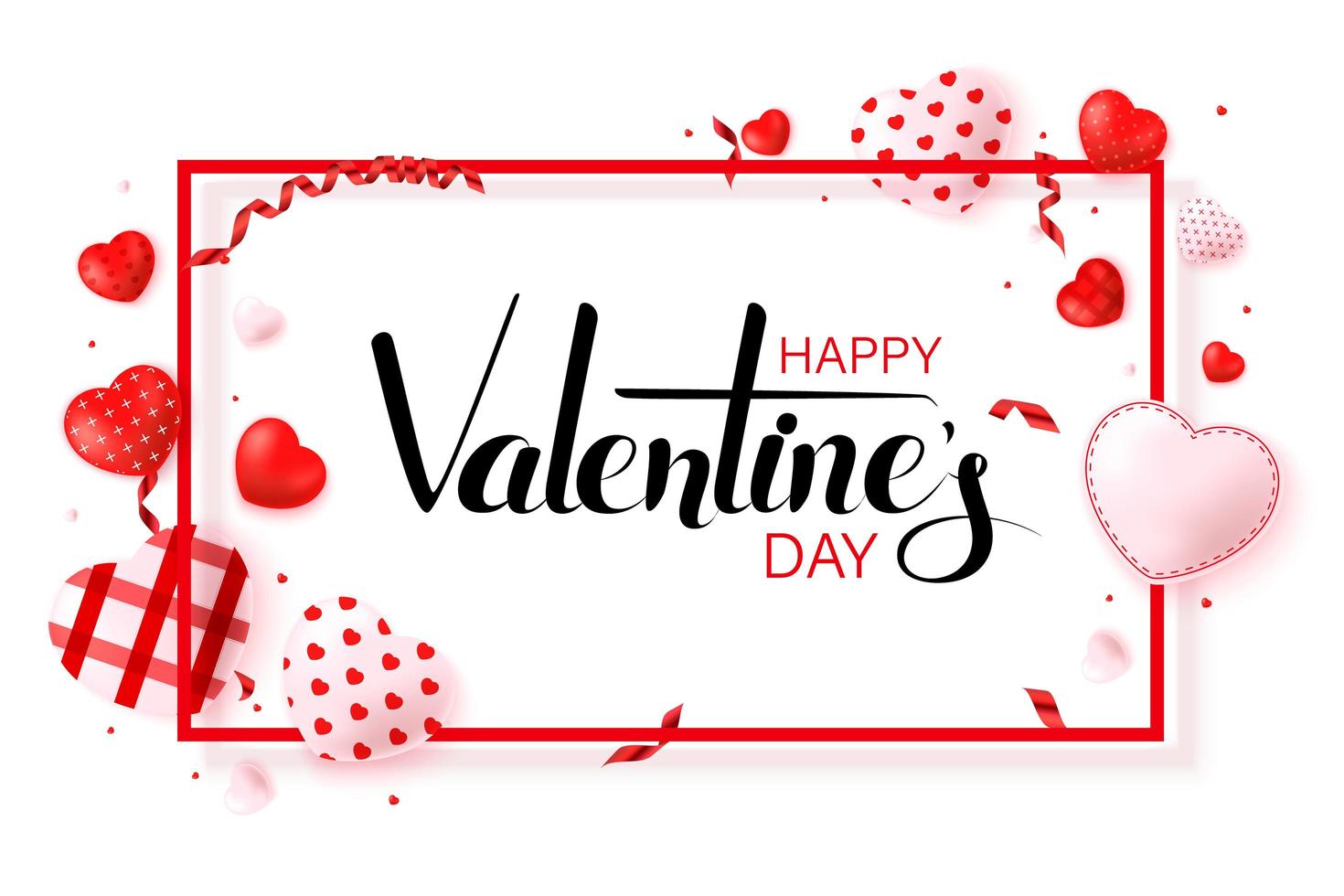 Happy Valentine's Day greeting card design vector