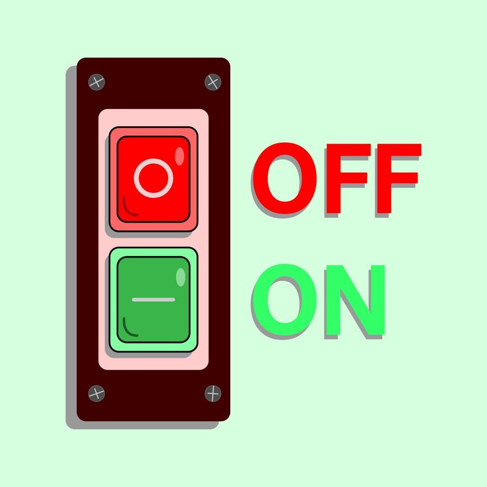 Switch button to turn on and off vector