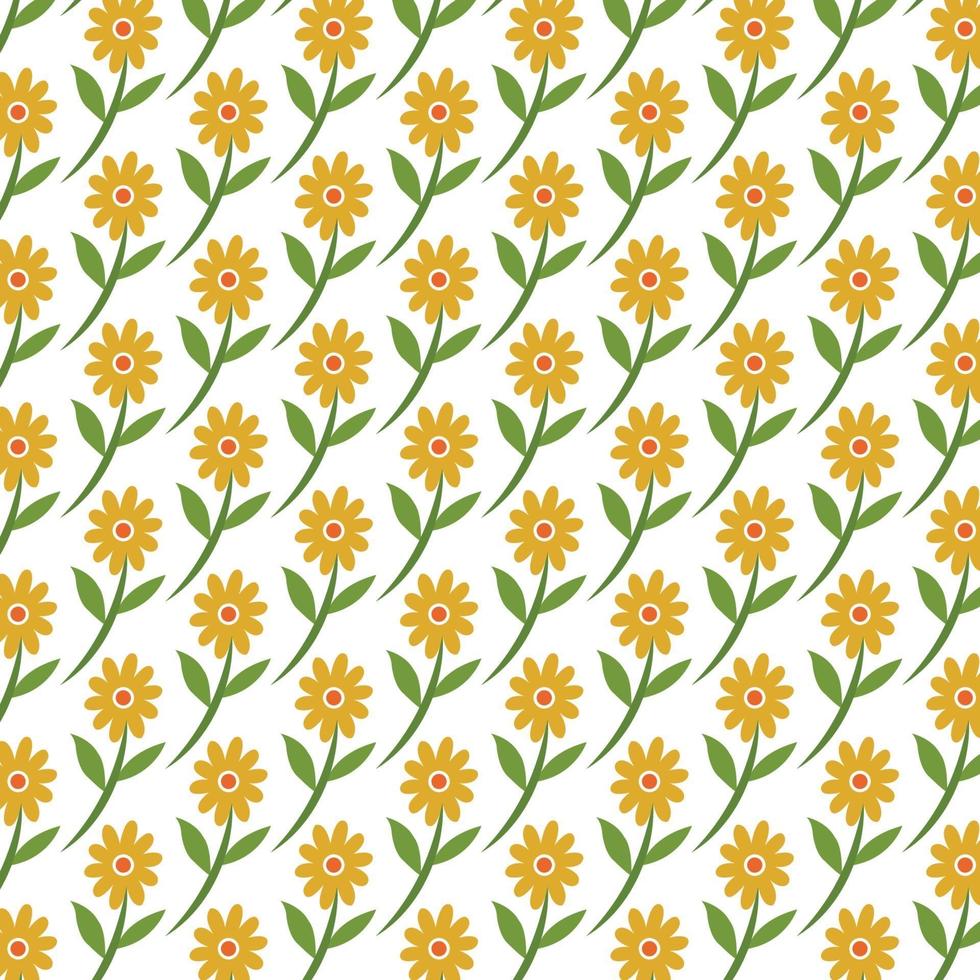 Seamless pattern of sunflowers vector