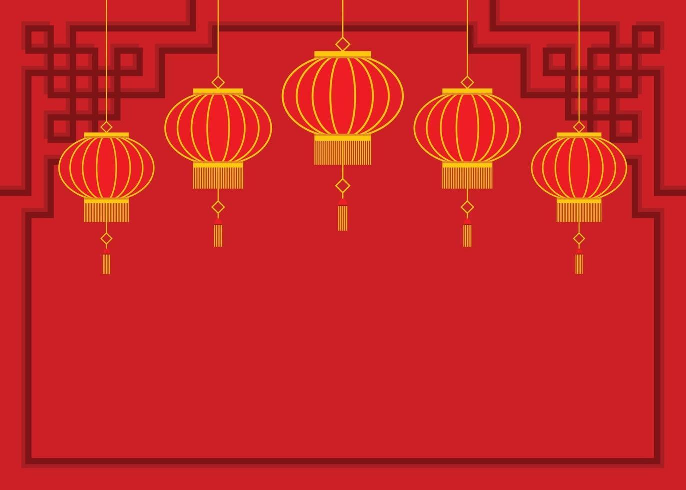 Red Wallpaper of Chinese Lanterns. 1923795 Vector Art at Vecteezy