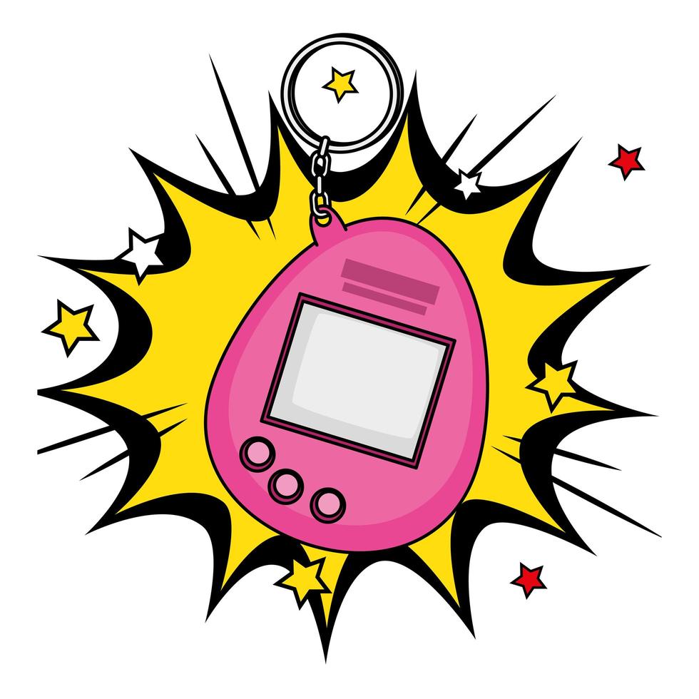 video game mascot of nineties in explosion pop art vector