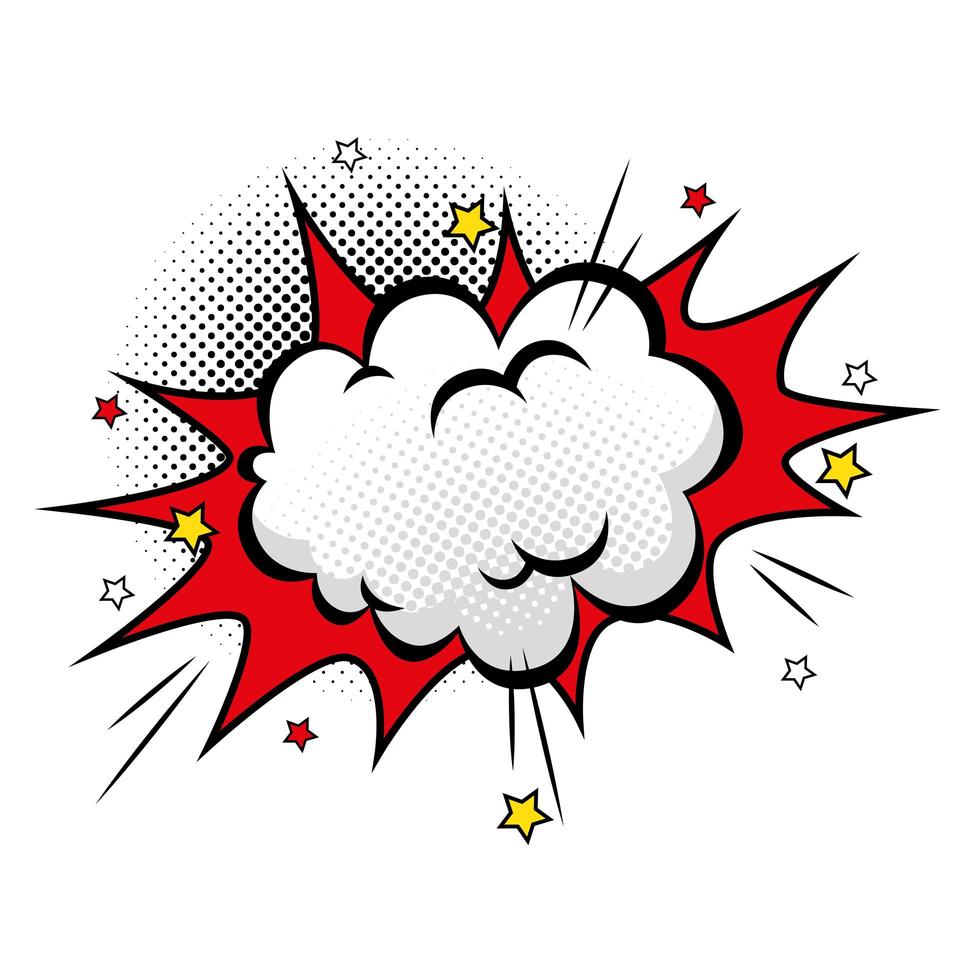 cloud with stars pop art style icon vector