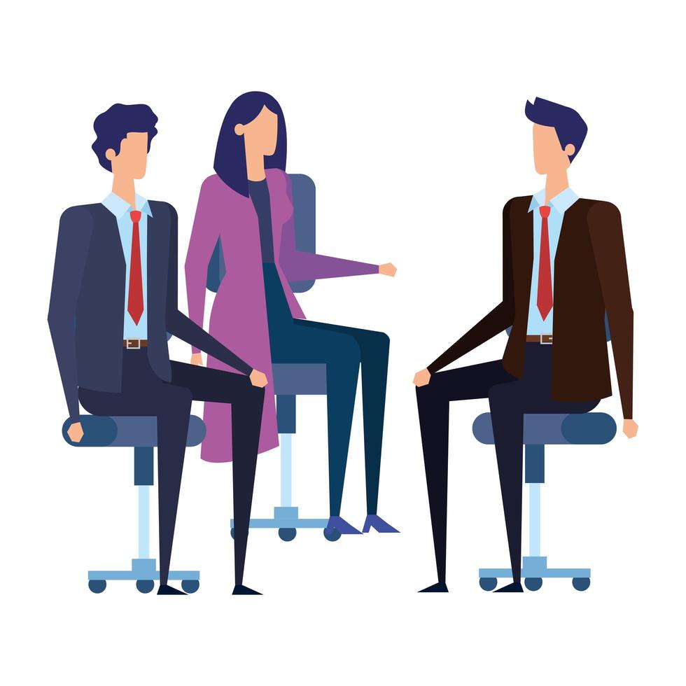 elegant business people workers in office chairs vector