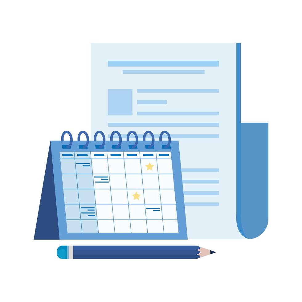 paper document file with calendar vector