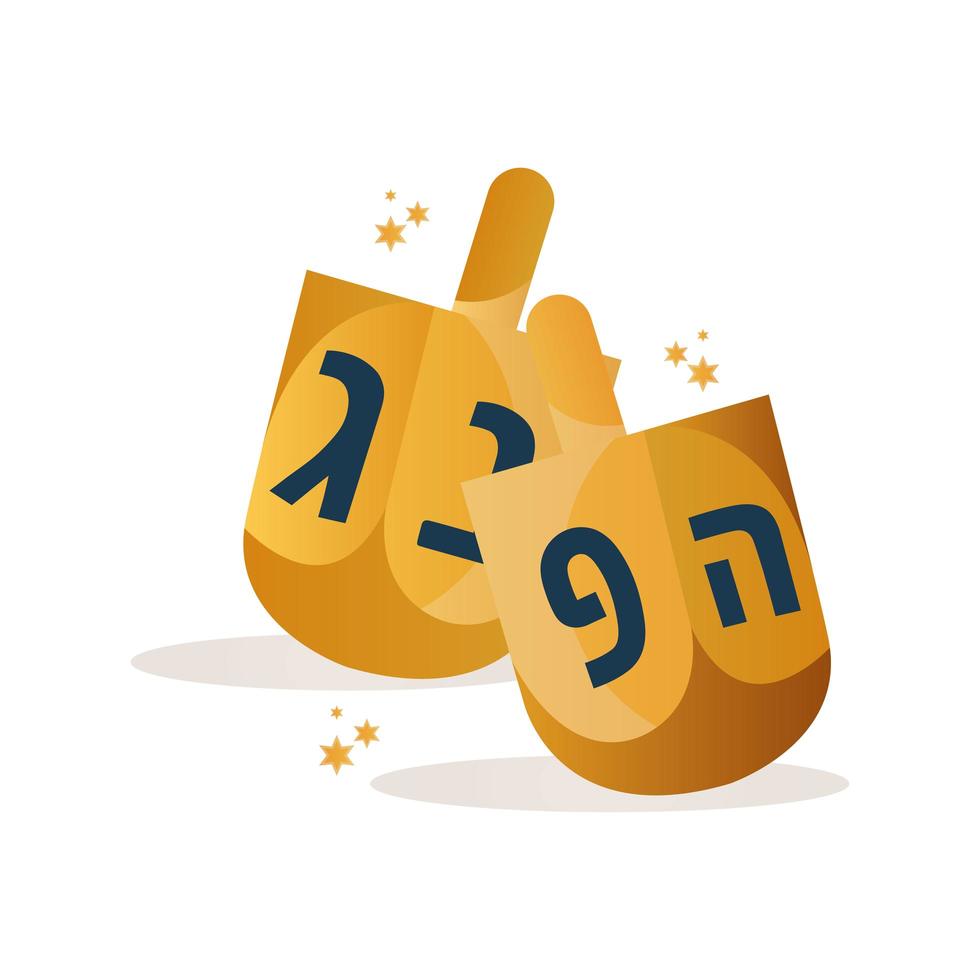 hanukkah dreidels celebration traditional icon vector