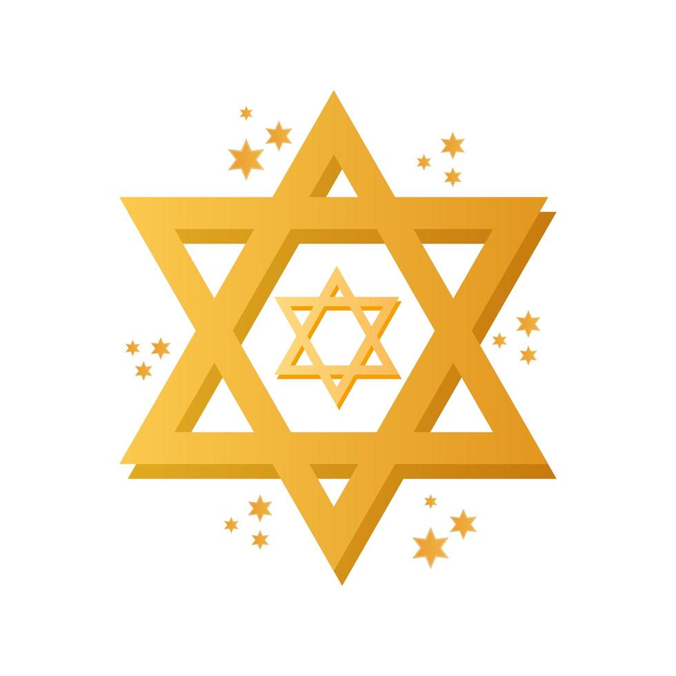 icono de celebración estrella judía de hanukkah vector