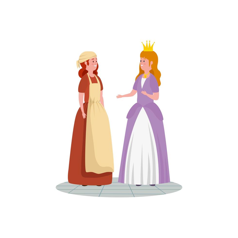 cinderella with princess fairytale avatar character vector