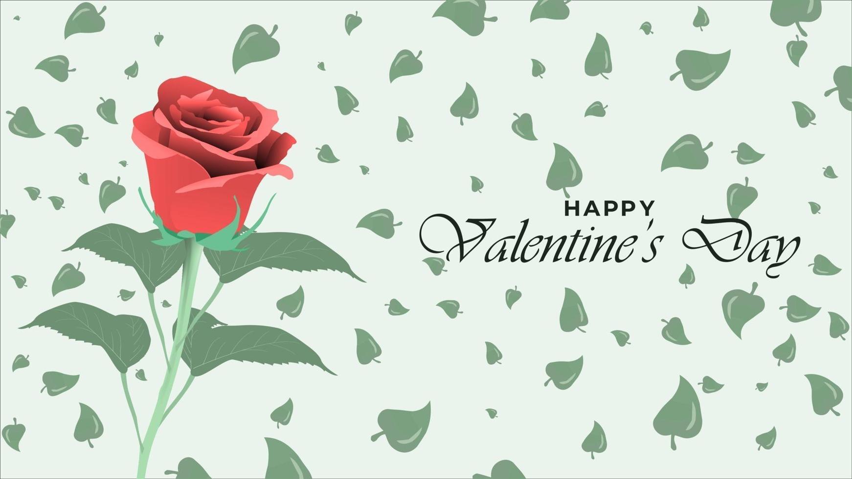 Happy valentine day background with realistic rose flower design objects vector