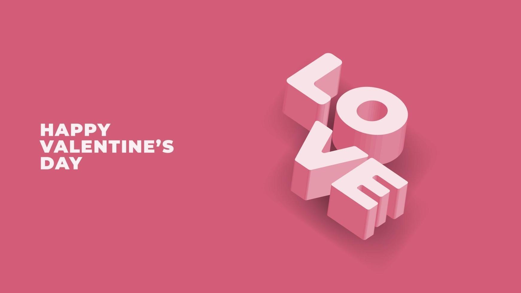 Happy valentines day 3d vector