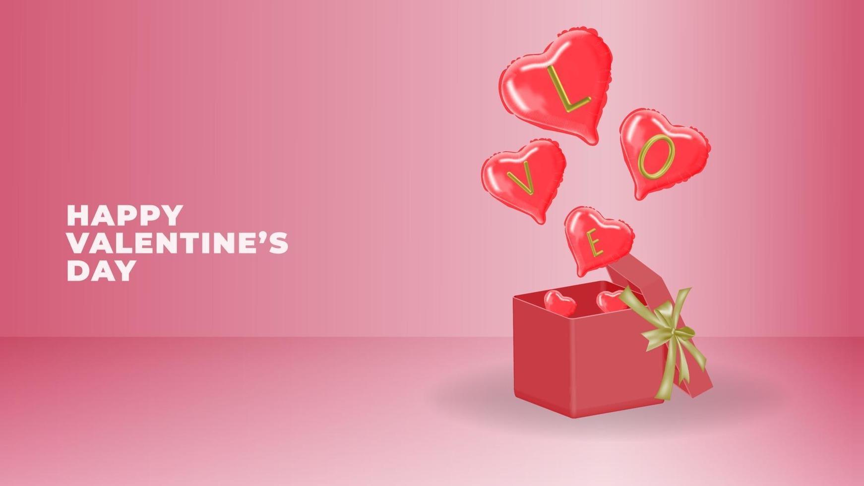 feliz dia de san valentin vector 3d