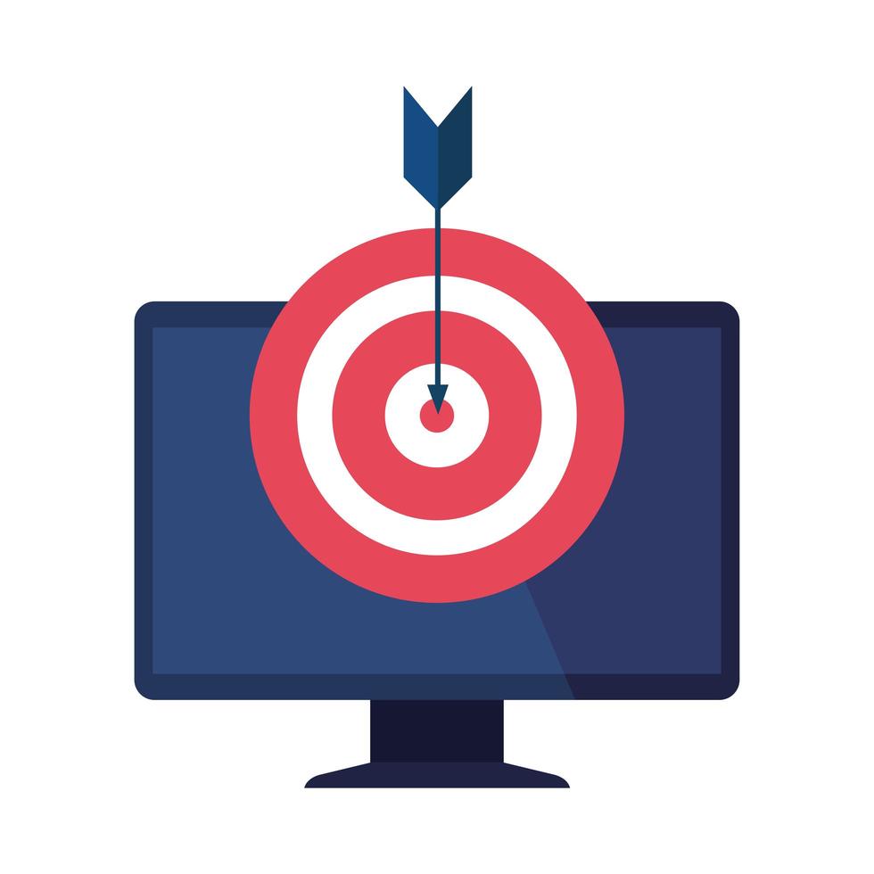 desktop computer device with target 1924073 Vector Art at Vecteezy