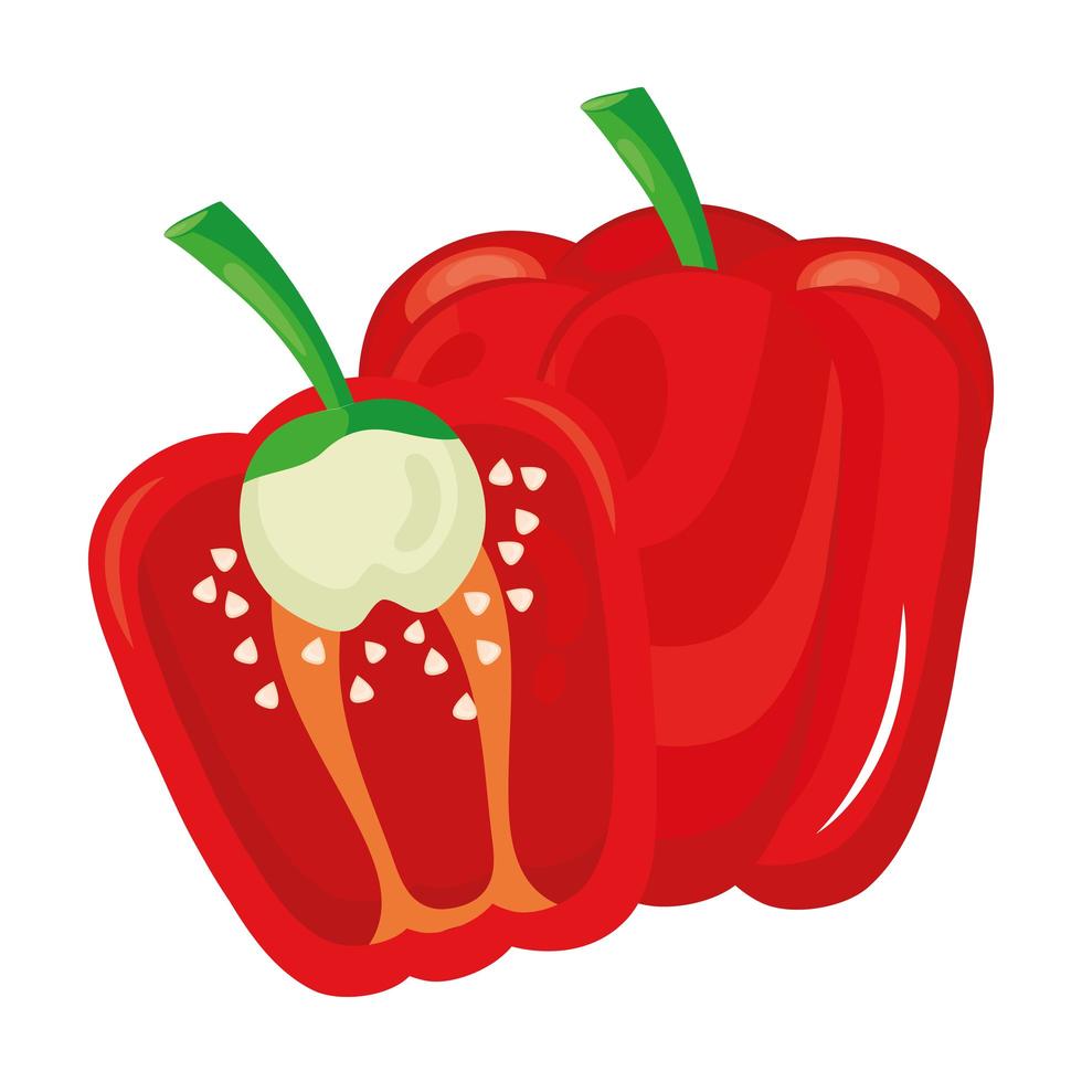 fresh pepper vegetable healthy food icon vector