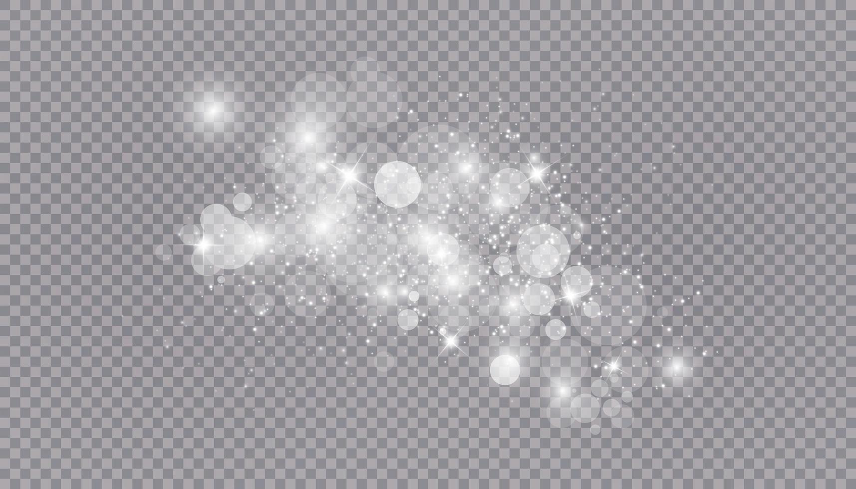 Glowing light effect with many glitter particles isolated vector