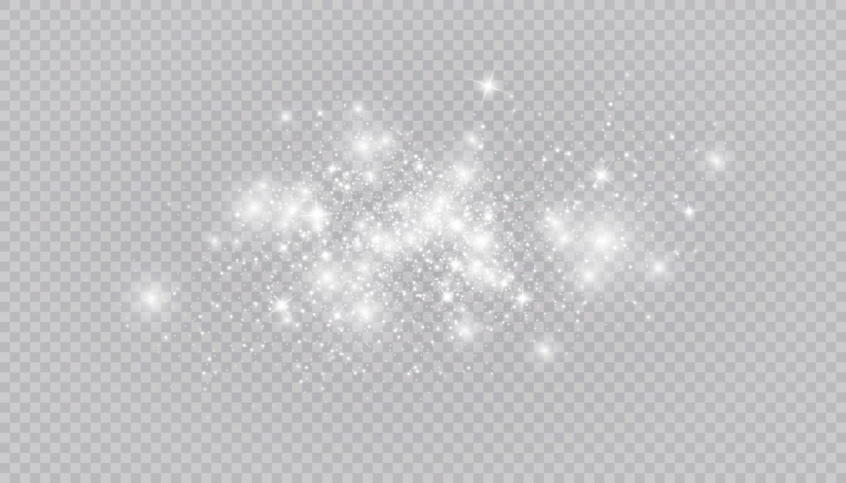 Glowing light effect with many glitter particles isolated vector