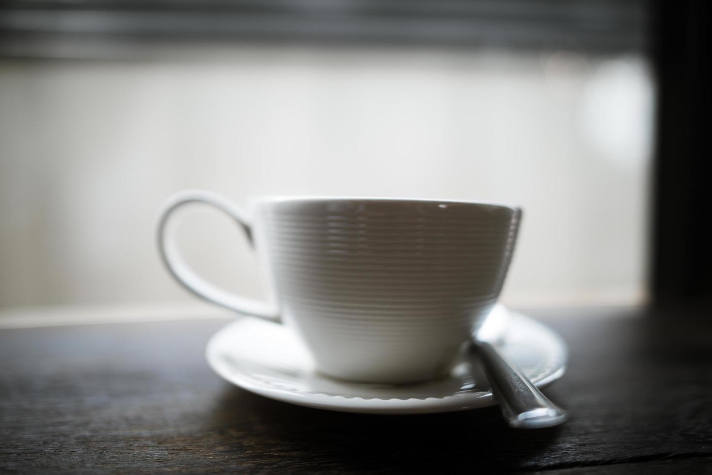 Coffee on table in a cafe photo