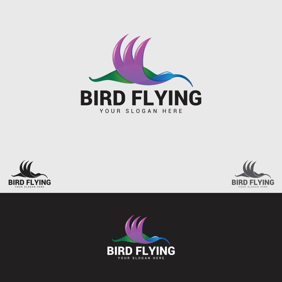 plantilla de diseño de logotipo de pájaro volando vector